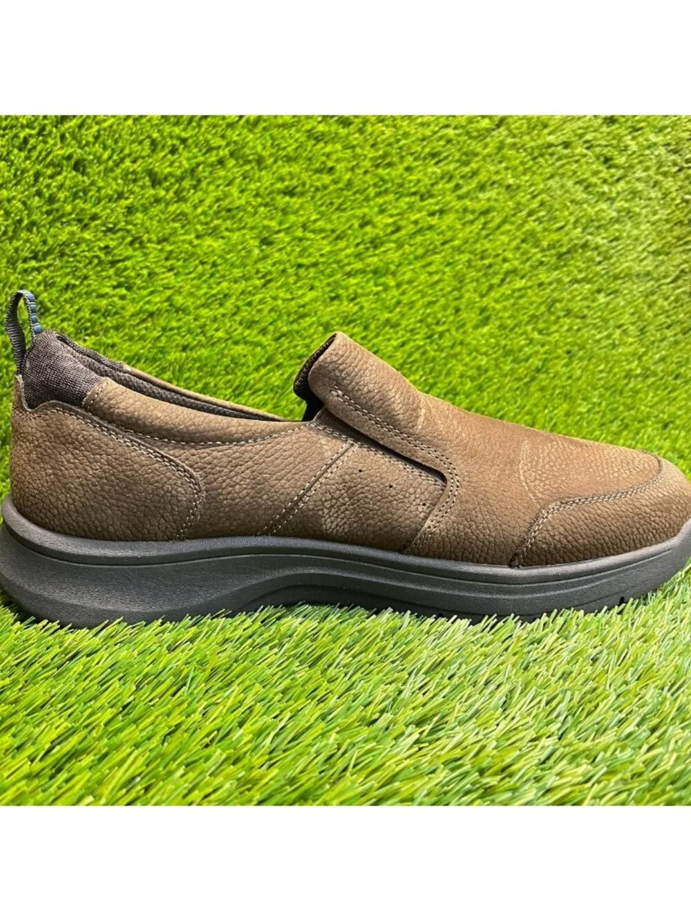 Nunn Bush Mac Mens Size 12 Brown Casual Classic Leather Moc Toe Slip On Shoes